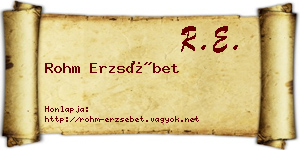 Rohm Erzsébet névjegykártya